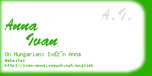 anna ivan business card